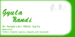 gyula mandi business card