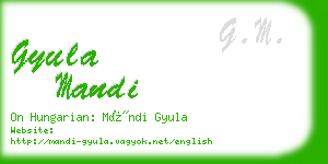 gyula mandi business card
